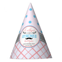 "Lashes or staches" Modernes Party zur Aufdeckung