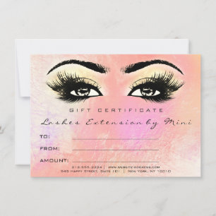 Lashes Peach Rose Gold Makeup Certificate Geschenk