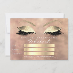 Lashes Pink Line Rose Gold Makeup Certificate Gesc