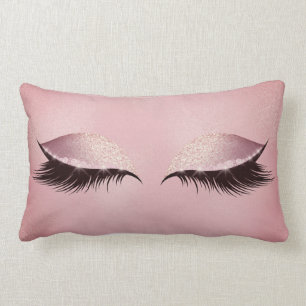 Lashes Pink Rose Blush Glass Sleep Glitzer Makeup Lendenkissen