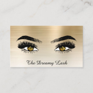 *~* Lashes QR Brows Extensions Gold Glitzer Visitenkarte