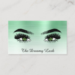 *~* Lashes QR Brows Extensions GREEN Glitzer Visitenkarte
