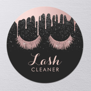 Lashes Reinigungsmittel Moderne Rose Gold Tropfen  Runder Aufkleber