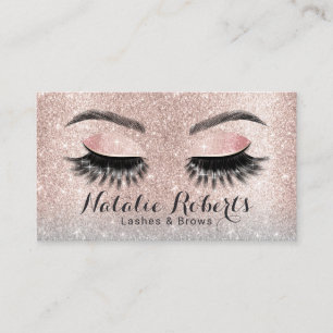 Lashes Salon Eyelash Extensions Blush Rose Gold Visitenkarte