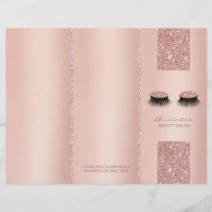 Lashes Salon Rose Gold Tri-Fold Bruchures