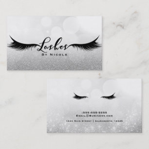 Lashes Silver Sparkle Glamour Eyelashes Makeup Visitenkarte