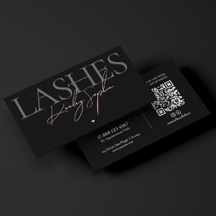 Lashes Studio Black Pink Visagist Ästhetik Visitenkarte