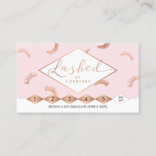 Lashes Text Lashes Muster Pink/Rose Gold Loyalität Treuekarte