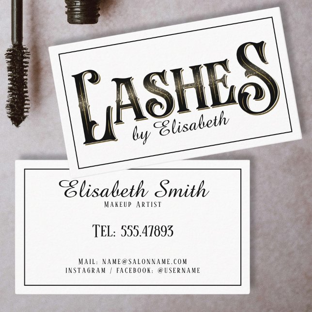 Lashes Typografie Visitenkarte (Von Creator hochgeladen)
