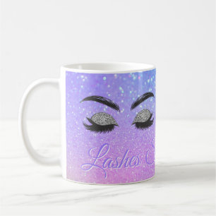 Lashes und braunes Studio funkeln Glitzer ombre Kaffeetasse