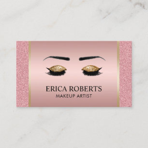 Lashes und Brows Makeup Artist Moderne Rose Gold Visitenkarte