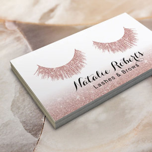 Lashes und Brows Makeup Artist Moderne Rose Gold Visitenkarte
