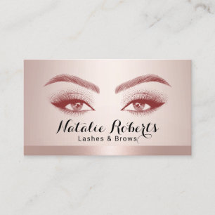 Lashes und Brows Microblush Rose Gold Border Visitenkarte