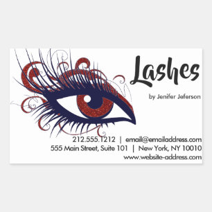 Lashes Visitenkartensticker Rechteckiger Aufkleber