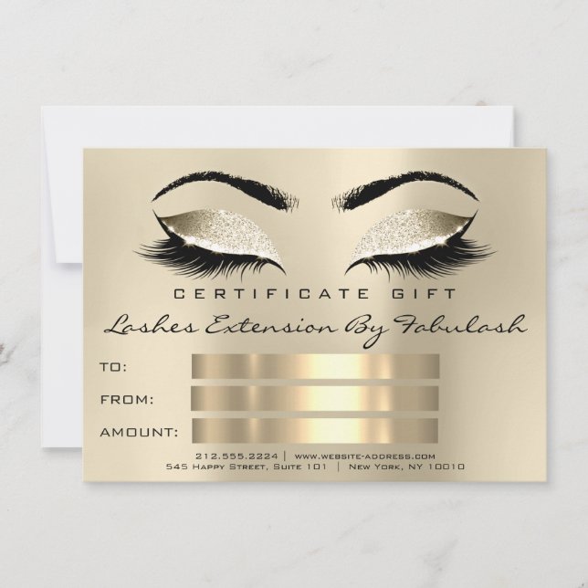 Lashes WELLNESS-CENTER Makeup Certificate Geschenk (Vorderseite)