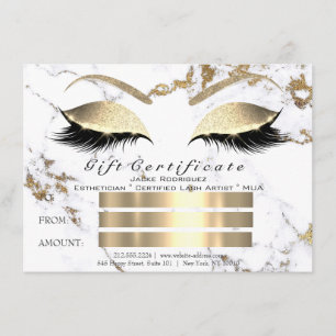 LashesWhite Gold Marble Certificate Geschenk Einladung