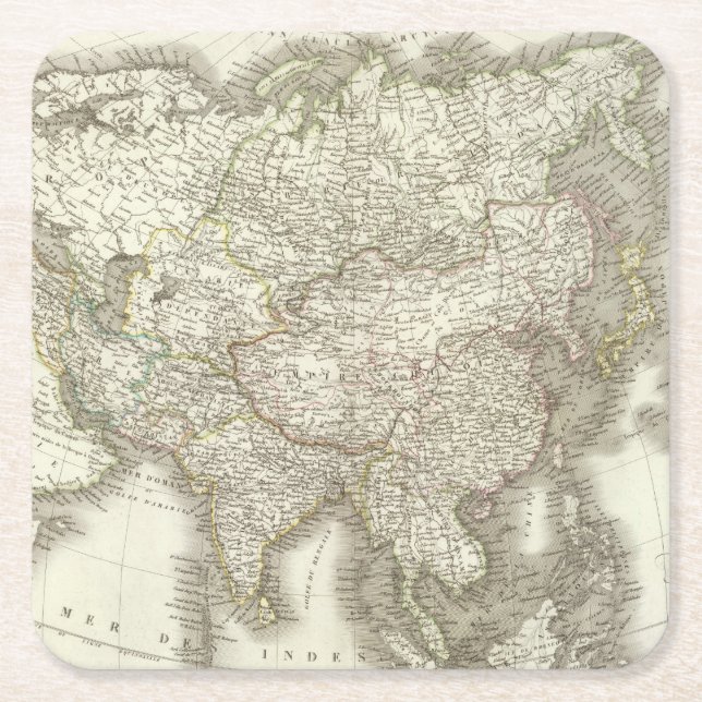 L'Asie - Asien Rechteckiger Pappuntersetzer (Vorderseite)