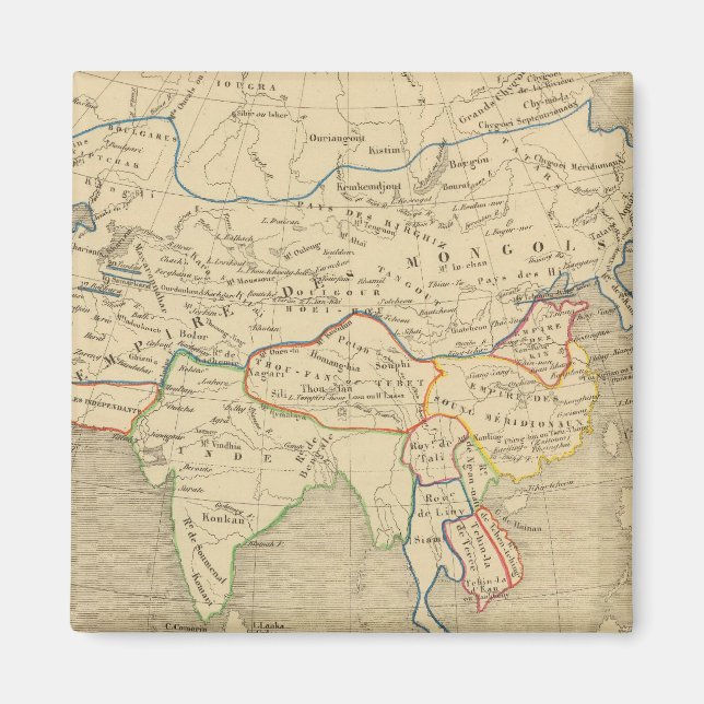 L'Asie, l'an 1220 ap JC Magnet (Vorne)