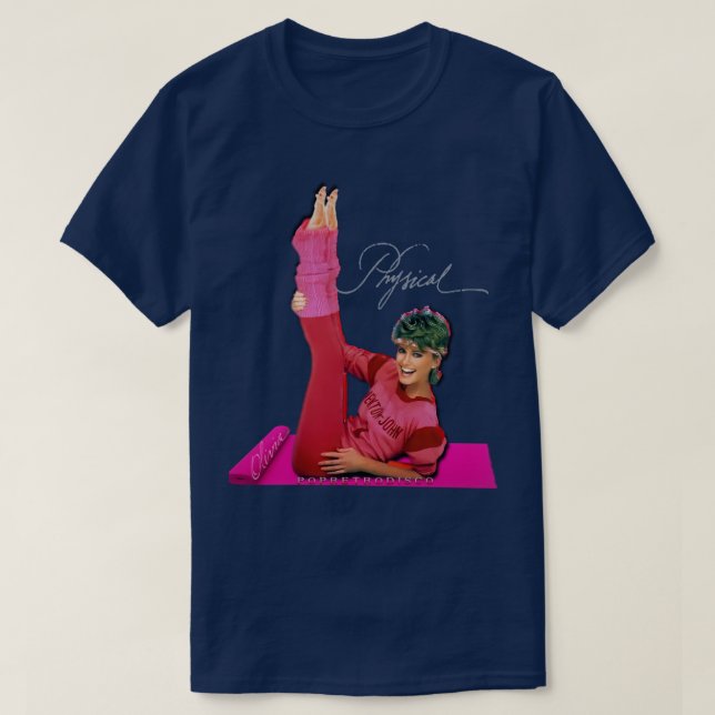 Lass39s Get Physical Olivia NewtonJohn 1980s Desig T-Shirt (Design vorne)