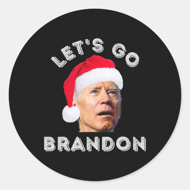 Lass#39;s Go-Brandon Anti-joe Biden Weihnachtsmann Runder Aufkleber (Vorderseite)