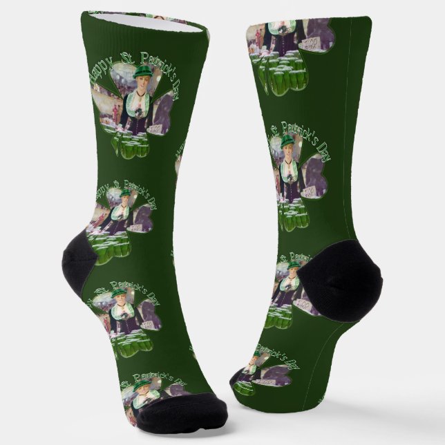 Lass Bartender St. Patrick's Day Socken (Gewinkelt)