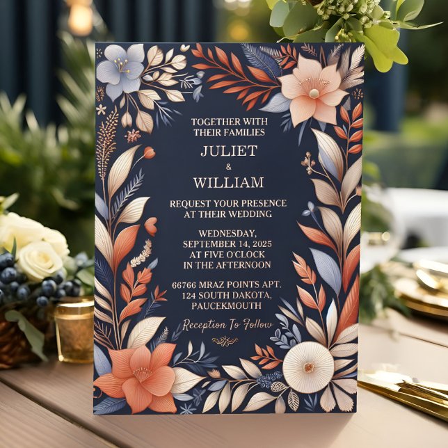 Lass Budget billig Outdoorstylish Navy Blue Weddin Folieneinladung (Von Creator hochgeladen)
