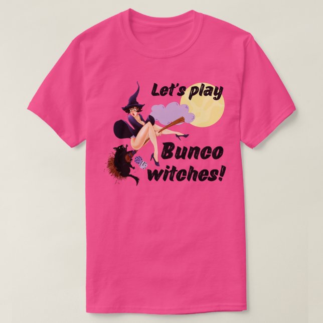 Lass Bunco Hexen Bunco Halloween Button Up Gir T-Shirt (Design vorne)