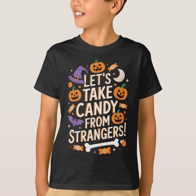 Lass Candy von Strangers Funny Halloween 3 T-Shirt (Vorderseite)