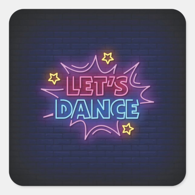 Lass Dance Quadratischer Aufkleber (Vorderseite)