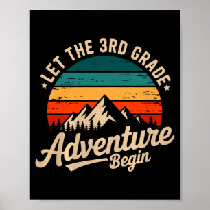 Lass das 3. Klasse-Abenteuer beginnen Retro erster Poster