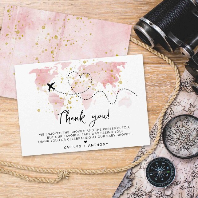 "Lass das Abenteuer an!" Reisekarte Kinderdusche Dankeskarte (Von Creator hochgeladen)