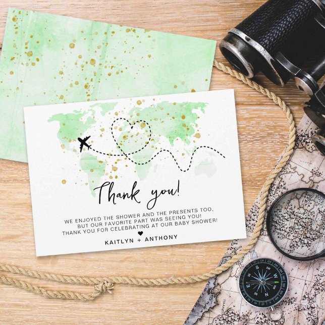 "Lass das Abenteuer an!" Reisekarte Kinderdusche Dankeskarte (Von Creator hochgeladen)