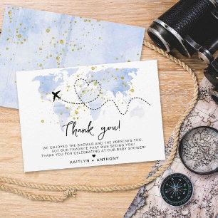 "Lass das Abenteuer an!" Reisekarte Kinderdusche Dankeskarte