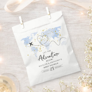 "Lass das Abenteuer an!" Reisekarte Kinderdusche Geschenktütchen