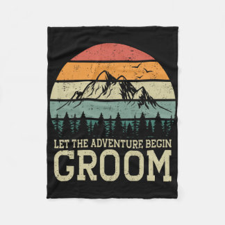 Lass das Abenteuer Begin Groom Just Married Paares Fleecedecke