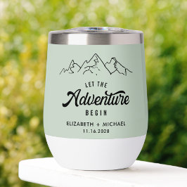 Lass das Abenteuer Begin Sage Green Wedding