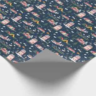 Lass das Abenteuer beginnen Chic Pink Retro Van Re Geschenkpapier