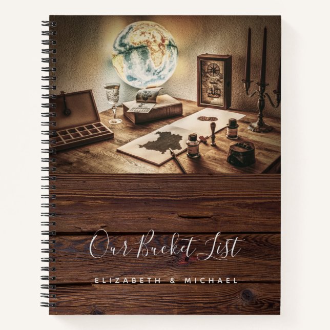 Lass das Abenteuer beginnen! Newlyweds BUCKETLIST Notizbuch (Vorderseite)