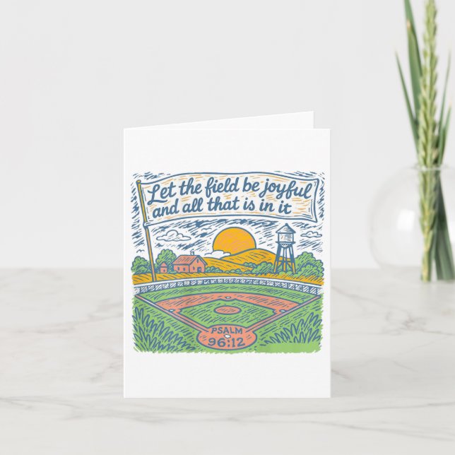 Lass das Feld sei fröhlich Funny Baseball Game Day Karte (Vorderseite)