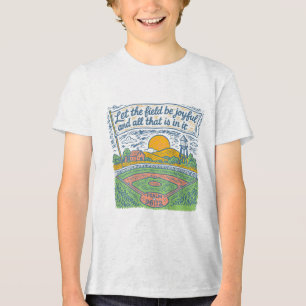 Lass das Feld sei fröhlich Funny Baseball Game Day Tri-Blend Shirt
