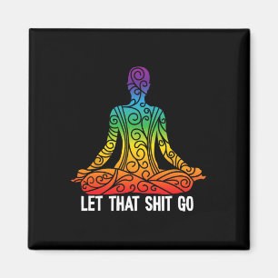 Lass Das Los Lustiger Regenbogen Buddha Yoga Medit Magnet