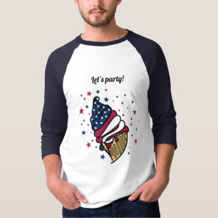 Lass das Party! Red White Blue Ice Creme Cone T-Shirt