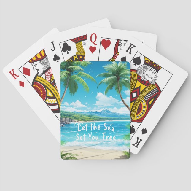Lass das Set, du kostenlos Beach Playing Cards Spielkarten (Rückseite)