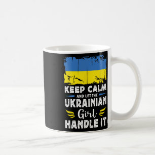 Lass das ukrainische Mädchen es regeln Ukraine-Fla Kaffeetasse
