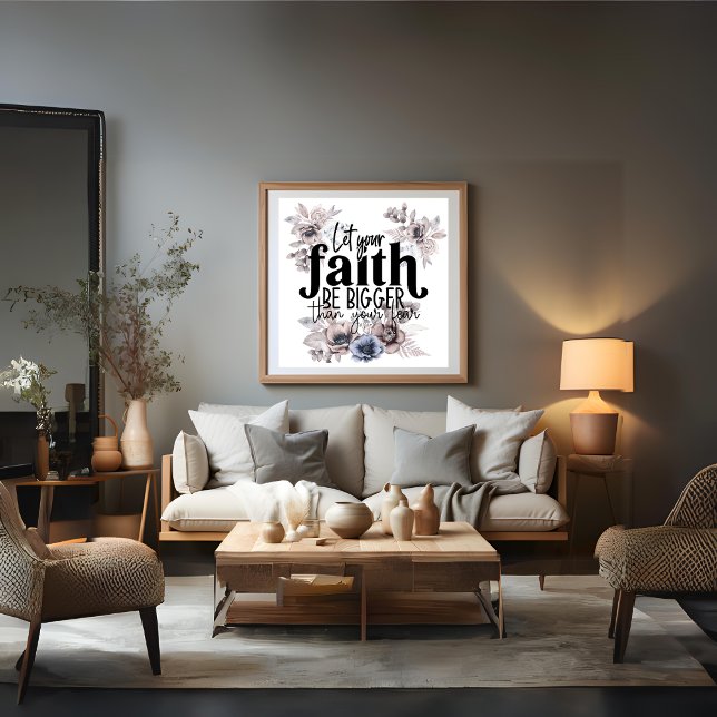 Lass, dass dein Glaube größer ist als dein Feenpla Fotodruck (Let Your Faith Be Bigger Than Your Fear Poster)