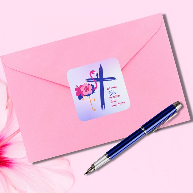 Lass, dass dein Glaube größer ist als dein Zitat Quadratischer Aufkleber (Von Creator hochgeladen)