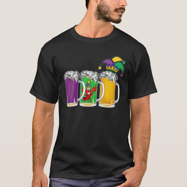 Lass Day Drink Unique Mardi Gras Jester Funny Craw T-Shirt (Vorderseite)