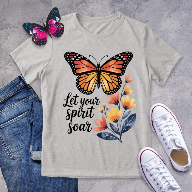 Lass dein Geist-Schmetterling-T-Shirt Tri-Blend Shirt (Von Creator hochgeladen)
