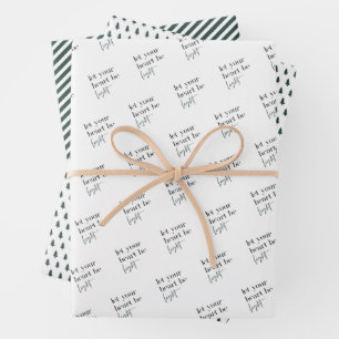 Lass dein Herz als hellgrüne Weihnachten Geschenkpapier Set