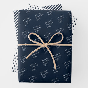 Lass dein Herz sei hellblau Weihnachten Geschenkpapier Set
